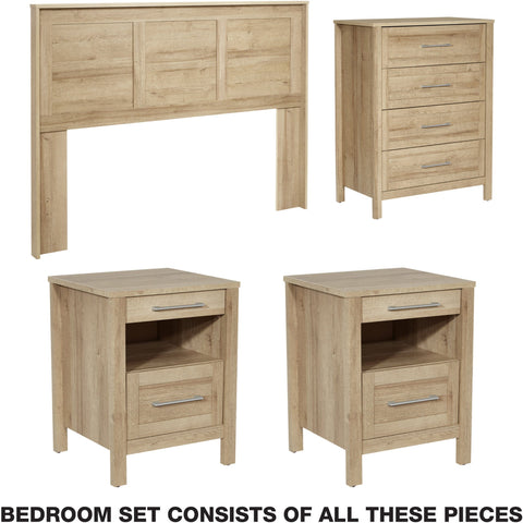 Office Star Stonebrook 4 Piece Bedroom Set [SK107P] Office Star Canyon Oak SK107P-CY