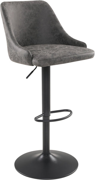 Office Star Sylmar Height Adjustable Stool [SYL] Office Star Charcoal Faux Leather SYL-P47