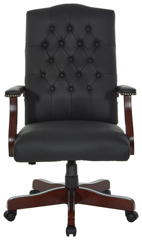 Office Star TEX232-3 Black Vinyl, front view