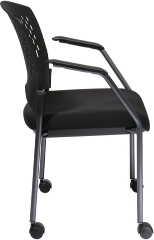 Office Star Titanium Finish Rolling Visitors Chair [8640] Office Star 8640-30