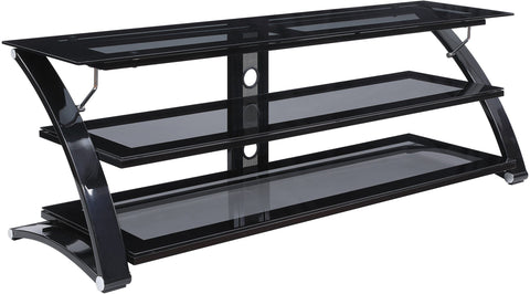 Office Star Valaro TV Stand [VLR67] Office Star Smoke Glass and Black Border VLR67