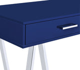 Office Star Vivid 2 Drawer Writing Desk [VVD5422] Office Star Lapis Blue/Chrome Writing Desk VVD5422-LP