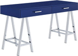 Office Star Vivid 2 Drawer Writing Desk [VVD5422] Office Star Lapis Blue/Chrome Writing Desk VVD5422-LP
