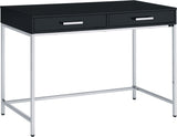 Office Star Vivos Black Writing Desk [VIV43] Office Star Black/Chrome Writing Desk VIV43-BLK
