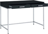 Office Star Vivos Black Writing Desk [VIV43] Office Star Black/Chrome Writing Desk VIV43-BLK