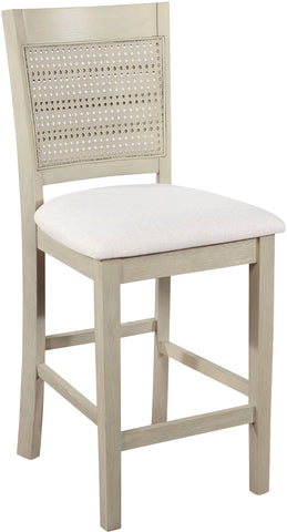 Office Star Walden 24" Cane Back Stool 2pk [WLD24] Office Star Linen / Antique White WLD24AW-L32