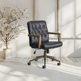 Office Star Waltham Faux Leather Chair [WLM] Office Star Black Faux Leather Mid Back Desk Chair WLM-U6