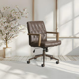 Office Star Waltham Faux Leather Chair [WLM] Office Star Chocolate Faux Leather Mid Back Desk Chair WLM-U24