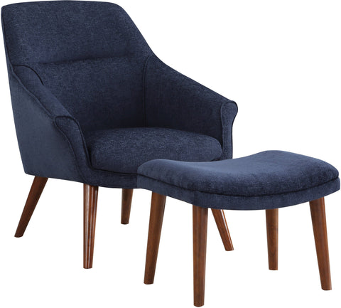 Office Star Waneta Chair and Ottoman [WNT] Office Star Midnight Blue WNT-B86