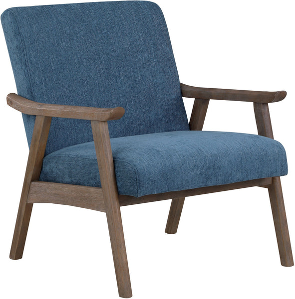 Office Star Weldon Armchair [WDN51] Office Star Navy / Brushed Brown WDN51BB-H16