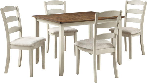 Office Star West Lake Dining Table Set 5-Pc [WSK3247K] Office Star Natural & Grey Wood WSK3247K-CMDT