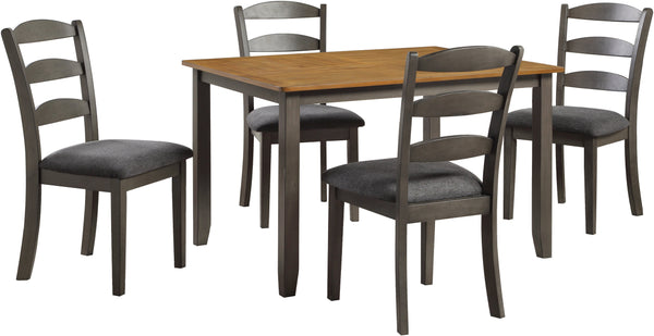 Office Star West Lake Dining Table Set 5-Pc [WSK3247K] Office Star Tobacco & Cream Wood WSK3247K-GRY