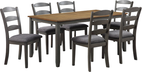 Office Star West Lake Dining Table Set 7-Pc [WSK3266K] Office Star Tobacco & Cream Wood WSK3266K-GRY