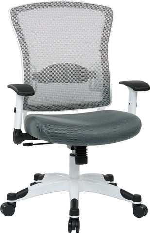 Office Star White Frame Managers Chair [317W-W1C1F2W] Office Star Grey 317W-W1C1F2W-2M