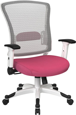 Office Star White Frame Managers Chair [317W-W1C1F2W] Office Star Pink 317W-W1C1F2W-261