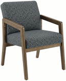 Office Star WD581 Park City wood visitor chair with gray patterned memory foam seat, angled view