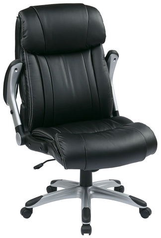 Office Star Work Smart™ Executive Bonded Leather Chair Black [ECH38665A-EC3] Office Star Office Chair ECH38665A-EC3
