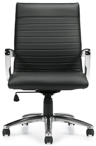 Offices To Go Ribbed Luxplus Conference Room Chair with Arms [OTG11730] Offices To Go Standard Carpet Casters - Included Task Chair OTG11730