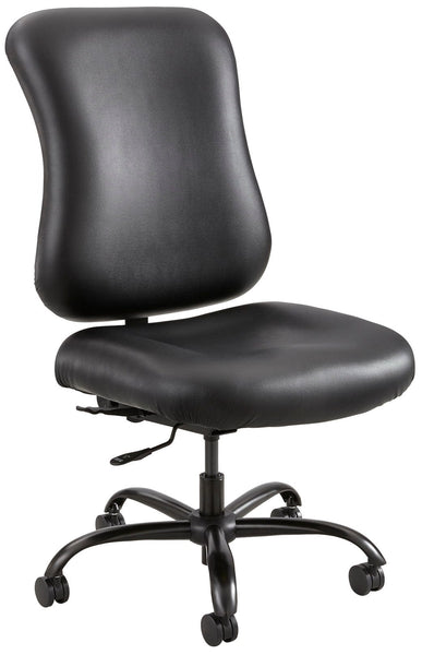 Optimus™ Big & Tall Chair 400 lb. Capacity Black Vinyl [3592BL] Safco Black Vinyl / No Arms Big & Tall Chairs 3592BL