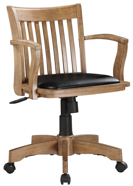 OSP Designs Deluxe Wood Bankers Desk Chair [108] Office Star Fruitwood with Black Seat (108FW-3) Home Office Chair 108FW-3