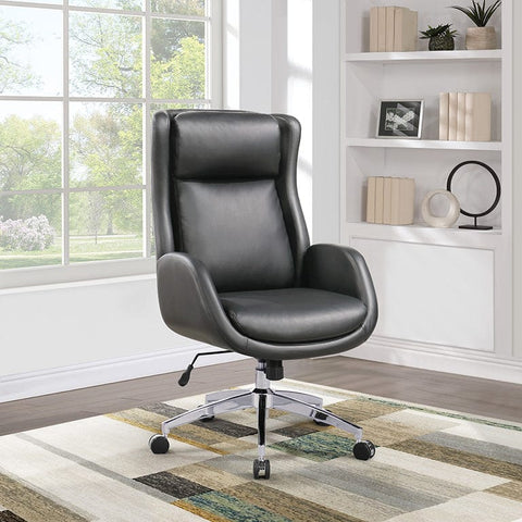 OSP Furnishings Blanchard Faux Leather Office Chair [BLD] Office Star Black Faux Leather Leather Office Chair BLD-U6