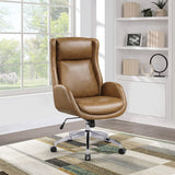 OSP Furnishings Blanchard Faux Leather Office Chair [BLD] Office Star Nutmeg Faux Leather Leather Office Chair BLD-U25