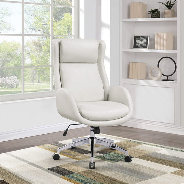 OSP Furnishings Blanchard Faux Leather Office Chair [BLD] Office Star White Faux Leather Leather Office Chair BLD-U11