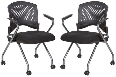 Pro Line II Deluxe Padded Folding Chair, 2-Pack [84330-30] Office Star Stacking Chair 84330-30