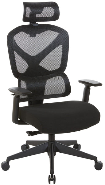 ProLine II Mesh Back Heavy Duty Chair with Adjustable Headrest [71142HR-3] Office Star Mesh Chair 71142HR-3