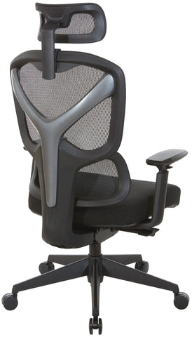 ProLine II Mesh Back Heavy Duty Chair with Adjustable Headrest [71142HR-3] Office Star Mesh Chair 71142HR-3