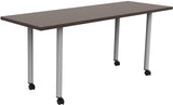 Safco JURNI Multi-Purpose Table with Post Leg and Casters Safco Columbian Walnut JN7224NFXPCACLWN