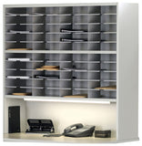 Safco Mayline Mailflow-To-Go 2-Tier Sorter Elevated 40 Pockets, Pebble Gray [SR4846R] Mayline Mail Sorter SR4846R