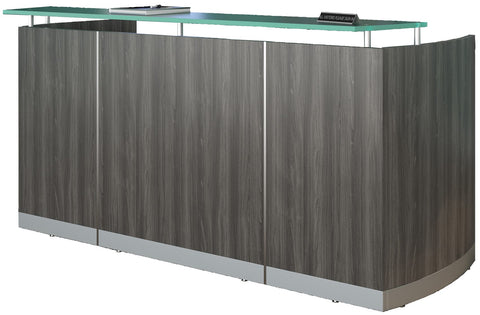 Safco Mayline Medina 87.25" Reception Station Laminate [MNRS] Mayline Gray Steel Reception Station MNRSLGS