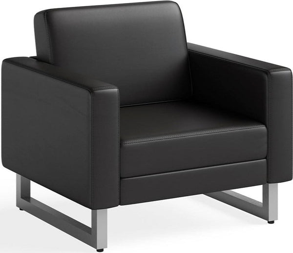 Safco Mirella Lounge Chair Safco Black - Siver Legs 1732MRL2SLVBL