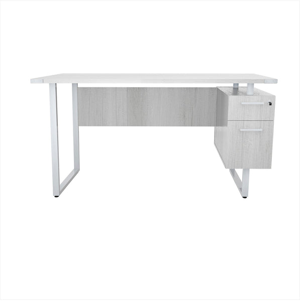 Safco Mirella SOHO Desk with Built-In Pedestal Safco WhiteAsh 5513WAH