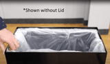 Safco Mixx Recycling Center, Rectangular Receptacle, 29 Gallon [9448] Safco Black / No Lid - Top of can will be completely open showing the bag and retainer ring / No Waste Receptacle