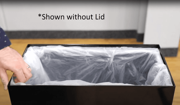 Safco Mixx Recycling Center, Rectangular Receptacle, 29 Gallon [9448] Safco Black / No Lid - Top of can will be completely open showing the bag and retainer ring / No Waste Receptacle
