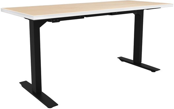 Safco ML-Series Height-Adjustable Table, 24x60 Laminate Top, 2-Stage/2-Leg Base Safco Black ML222460BLFUMPWI