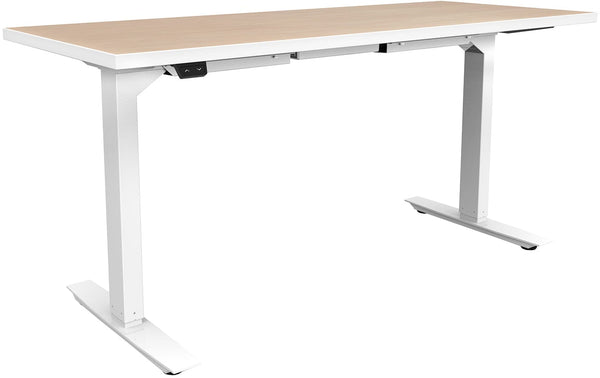 Safco ML-Series Height-Adjustable Table, 24x60 Laminate Top, 2-Stage/2-Leg Base Safco White ML222460WHFUMPWI