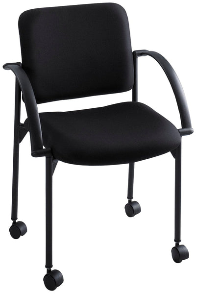 Safco Moto Stack Chairs with Casters, 2-Pack [4184BL] Safco Black BL Stacking Chair 4184BL