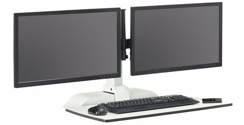 Safco Soar by Safco Electric Desktop Sit/Stand Dual Monitor Arm [2193] Safco White Desk Riser 2193WH