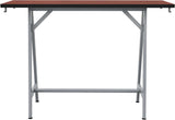 Safco Spark Teaming Table, 60x20" Rectangular Worksurface, 42"H Silver Base Safco Biltmore Cherry SPK6020SLBMCH