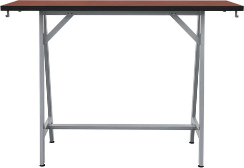 Safco Spark Teaming Table, 60x20" Rectangular Worksurface, 42"H Silver Base Safco Biltmore Cherry SPK6020SLBMCH