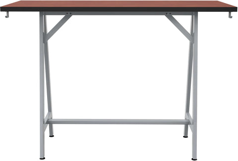 Safco Spark Teaming Table, 60x24" Rectangular Worksurface, 42"H Silver Base Safco Biltmore Cherry SPK6024SLBMCH