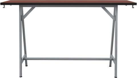 Safco Spark Teaming Table, 72x20" Rectangular Worksurface, 42"H Silver Base Safco Biltmore Cherry SPK7220SLBMCH