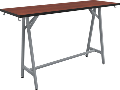 Safco Spark Teaming Table, 72x24" Rectangular Worksurface, 42"H Silver Base Safco Biltmore Cherry SPK7224SLBMCH