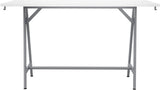 Safco Spark Teaming Table, 72x24" Rectangular Worksurface, 42"H Silver Base Safco Designer White SPK7224SLDSWT
