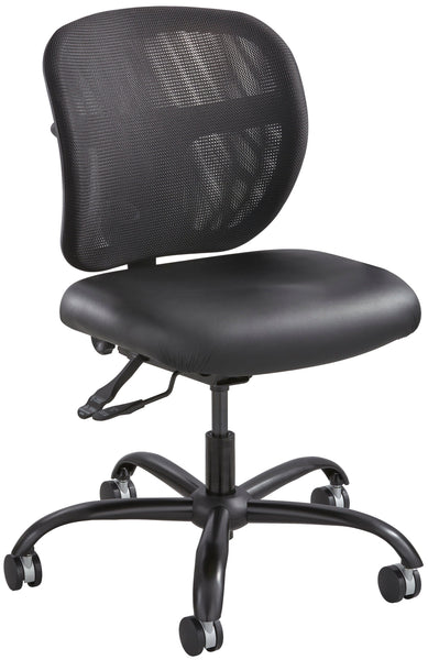 Safco Vue&trade; Mesh Back Big and Tall Office Chair [3397] Safco Black Vinyl 3397BV / No Armrest Task Chair 3397BV
