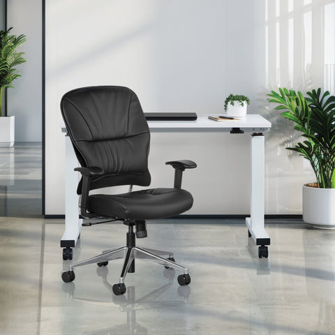 Space Seating® Black Bonded Leather Managers Chair [32-E33P918P] Office Star Task Chair 32-E33P918P