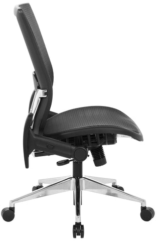 Space Seating® Black Mesh Executive Chair with Flip Arms [867A-11P91F2] Office Star Mesh Chair 867A-11P91F2